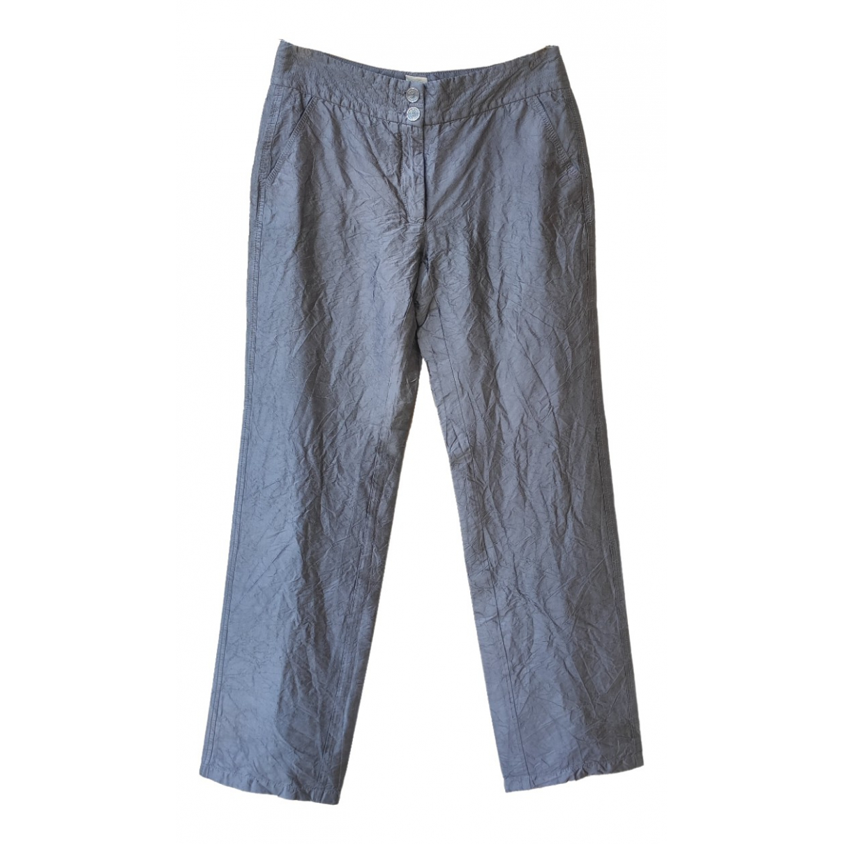 Silk trousers Armani Collezioni Silver 
